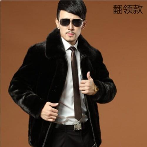 Hot 2020 New High Quality Brand Fashion Mink Men Short Design Outerwear Business Casual Warm Faux Fur Overcoat Costumes Clothing