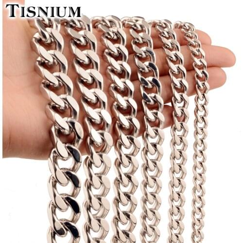 Cuban Style Necklace For Men Stainless Steel Chain Choker High Polished Hip-Hop Boy Gift Hot Sale Fine Grinding Side 2020