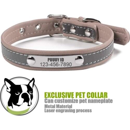 Personalized Waterproof Cat Dog Collar Coated Ultra Soft Rubber with Reflective Strip, Upgraded, Reflective Strip Not Disengage