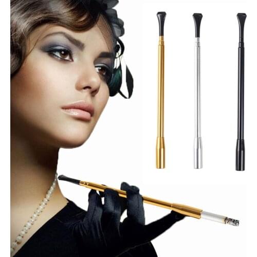 Portable Creative Womens Long Series Retractable Cigarette Holder Smoking Pipe Aluminum Alloy Cigarette Accessories