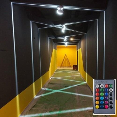 Remote Control Waterproof 10W RGB Window Door Frame Wall Lamp Surface Mounted KTV Hotel Corridor Bedroom Ray Line Wall Spotlight
