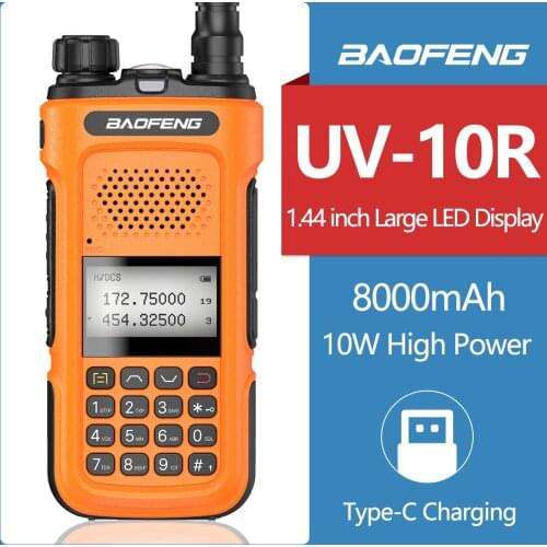 Baofeng Genuine UV-10R136-174&400-520MHz 10W Walkie Talkie 10kmLong Talking Range UV-5R CE FCC Ham Walkie Talkies
