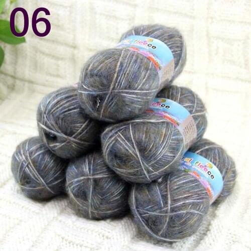 Sale 6SkeinX50gr Luxury Fluffy Soft NEW MOHAIR Shawls Hand Knit Crochet Yarn Dark gray 822-06-6