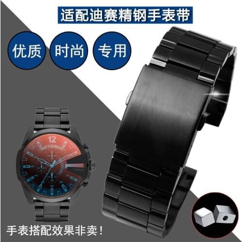 Watchband for DIESEL Solid Stainless Steel Watch Strap Dz4318 4323 4283 Watch Bracelet Mens 26mm Black Watch Band