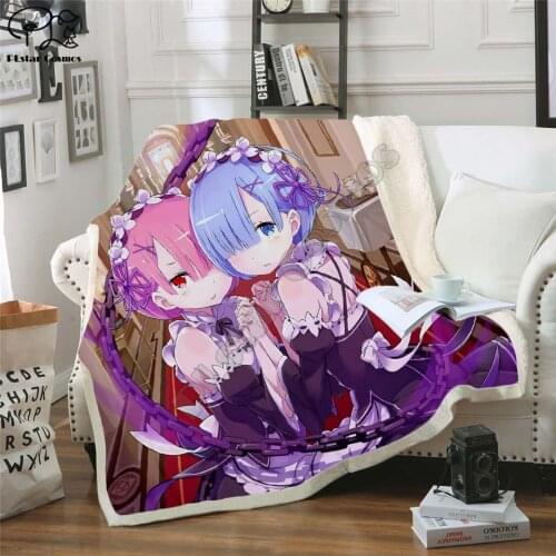 Plstar Cosmos Sexy Rem Anime Fleece Blanket 3D full printed Wearable Blanket Adults/kids Fleece Blanket drop shippng