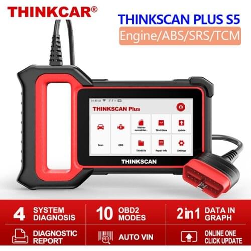 THINKCAR Thinkscan Plus S5 Car OBD2 Scanenr Code Reader Engine ABS SRS Transmission Diagnostic Tools OBD2 Automotive Scanner
