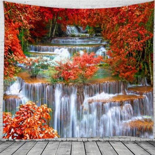Magnificent Waterfall Landscape Tapestry Wall Hanging Home Deco Scene Tapestries Large Size Drop Shipping Tapestries