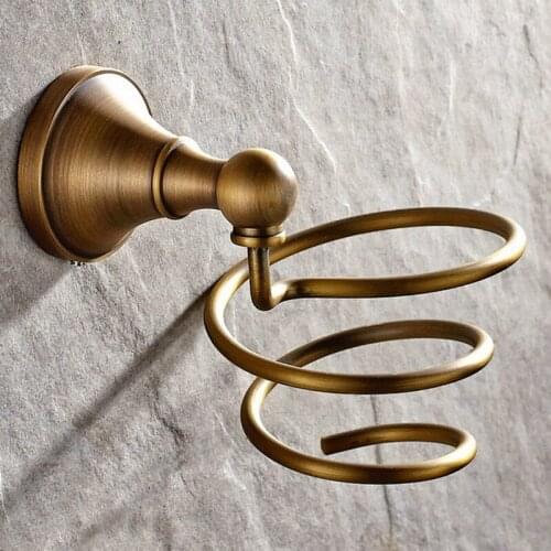 Vintage Antique Brass Hair Dryer Holder Wall Mounted Dryer Holder Bathroom Accessories Bath Hardware Bathroom Fitting mba144