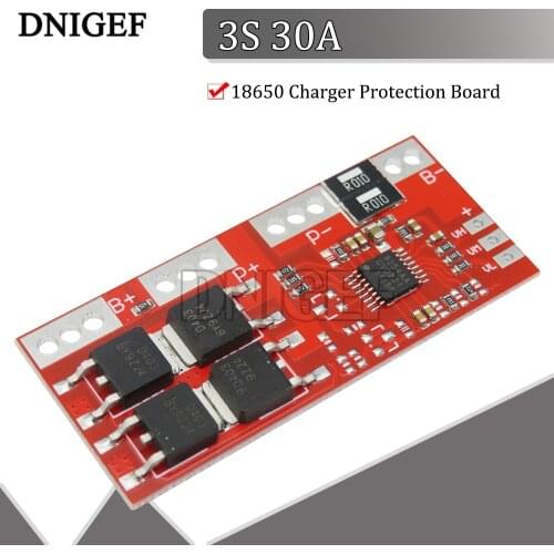 DNIGEF 3S 30A High Current Li-ion Lithium Battery 18650 Charger Protection Board 14.4V 14.8V 16.8V Drill Motor Lipo Cell Module