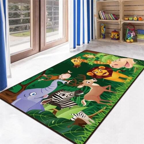 Funny Zoo Elephant/Deer/Zebra Carpet Carpets Soft Flannel 3D Printed Rugs Mat Rugs Anti-slip Large Rug Carpet Home Decoration
