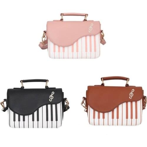 Women Ladies Piano Shape Crossbody Shoulder Bag PU Leather Tote Purse Handbag Top-handle Purse Satchel