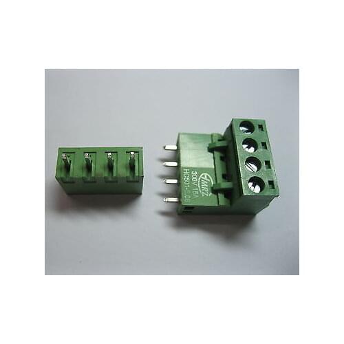 10 pcs 5.08mm Straight 4 pin Screw Terminal Block Connector Pluggable Type Green