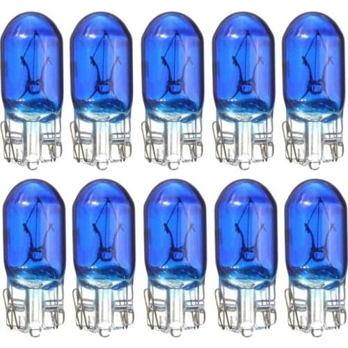 10Pcs Car T10 Low Consumption High Power Unversal Ultra Long Life Fashion W5W 194 Cool White 5W 8000K Glass AII Bulb#258715