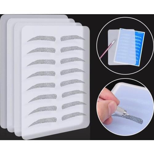 10pcs/Lot Dual Side Blank Tattoo Practice Skin Translucent Permanent Makeup Eyebrow Lips Latex Skin Sheet For Beginner Training