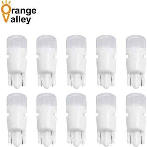 10Pcs T10 W5W LED 194 168 Car Ceramic Interior Lights Wedge parking lights Bulbs for Cars Plate Light Auto Lamp DC 12V