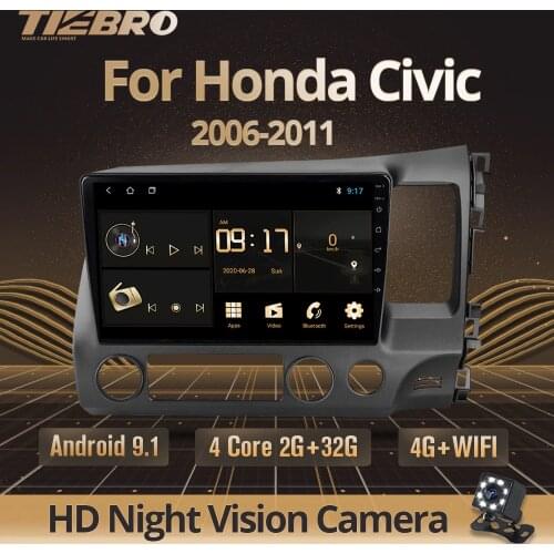 TIEBRO 2Din Android 9.0 Car Radio Multimedia Player For Honda Civic 2006-2011 Navigation GPS Dvd Player Head Unit Autoradio
