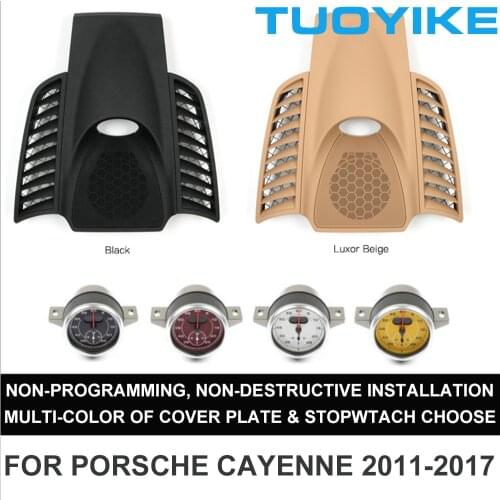 Car Stopwatch For Porsche Cayenne 2010-2017 Interior Dashboard Central Clock Compass Time Electronic Meter Clock Accessional Kit
