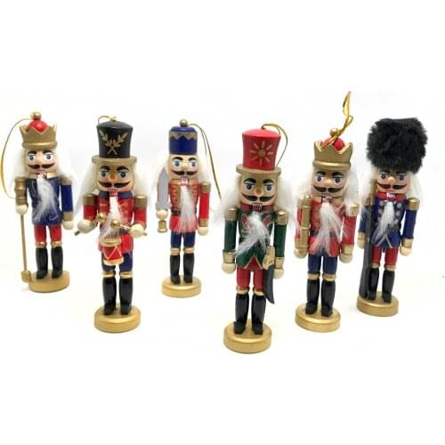 Free shipping 12cm Movable doll puppets nutcracker New soldier walnuts people, wood hand-painted walnut gifts 6pcs/lot HT144