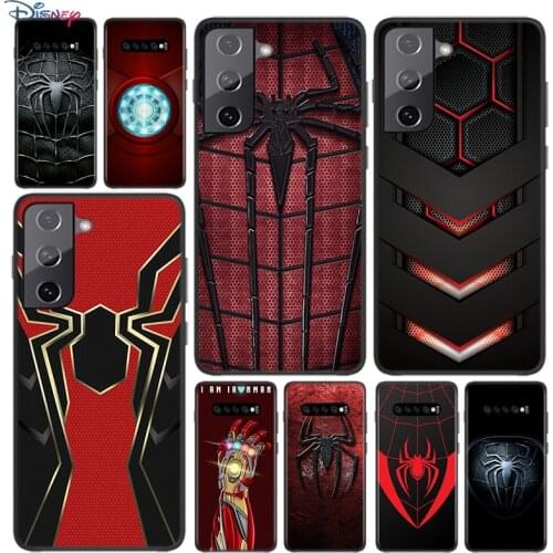 Soft Black Cover Iron Spider Man Infinity War For Samsung Galaxy S21 S20 FE Ultra S10 S10e Lite S9 S8 S7 Edge Plus Phone Case
