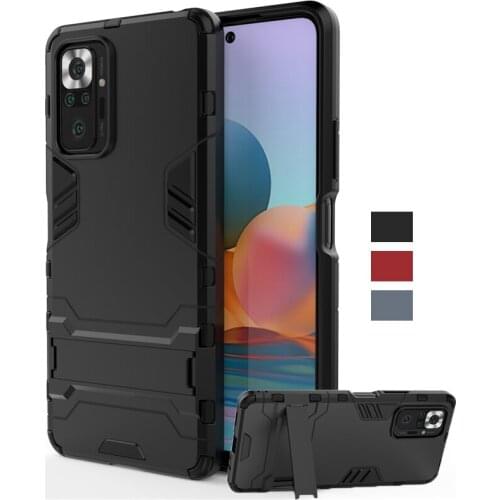For Xiaomi Redmi Note 10 Pro Case Cover Shockproof Bumper Robot Bracket KickStand Armor Back Phone Cover Redmi Note 10 Pro Case