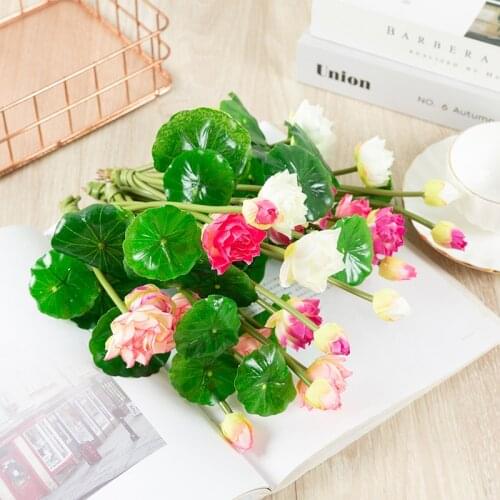 Simulation Lotus Wholesale Living Room Pond Small Lotus Wedding Modeling Fake Flowers Pastoral Life Plants