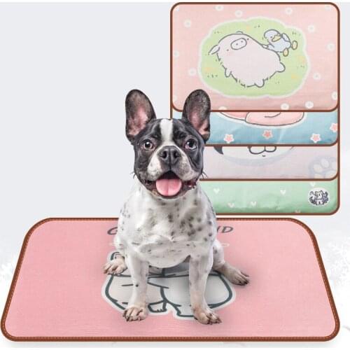 Summer Cartoon Printing Pet Cats And Dogs Mats Ice Silk Waterproof Dog Mats Dog Cool Mats Pet Heatstroke Prevention Supplies