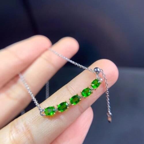 Fashion smiling face Natural green diopside gem Necklace natural gemstone Pendant Necklace S925 silver women party gift Jewelry