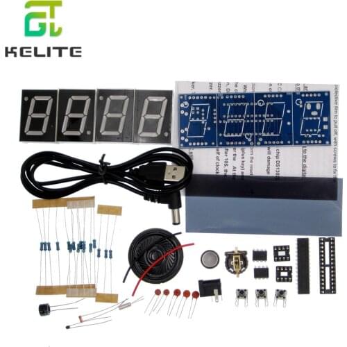 DIY Kits Speech Version of Digital Electronic Clock 51 Single-chip Electronic Clock DIY LED Suite YD-030(no battery)