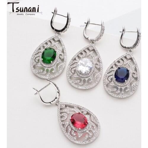 New Arrived 2021Ins Trendy Popular Element Earrings For Women Vintage Crystal Zircon Stone Earrings Wedding Jewelry Gifts