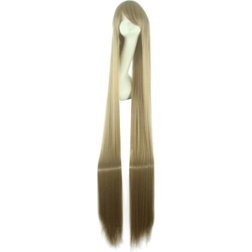 150CM 59'' Long Straight Wig with bangs women Heat Resistant Synthetic fake Hair Halloween party Carnival cosplay Wigs