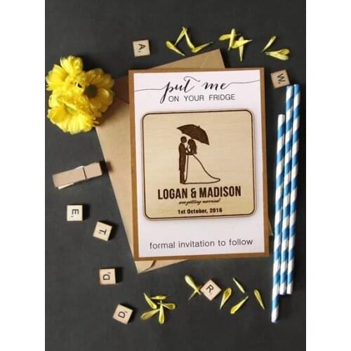 Personalize Thank You heart Wedding wooden Save the Date Magnets Personalized Magnet, Custom Magnet, Wedding favor, Rustic Wood