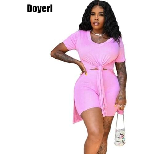 Casual Two Piece Tracksuit Set Summer Clothes for Women 2021 Fashion T Shirt Top and Biker Shorts Women Set Streetwear Outfits