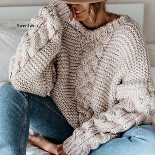 Fashion Thickened Sweater Women Autumn Winter Tops Loose Twist Knitted Short Design Pullover Turtleneck Black Female