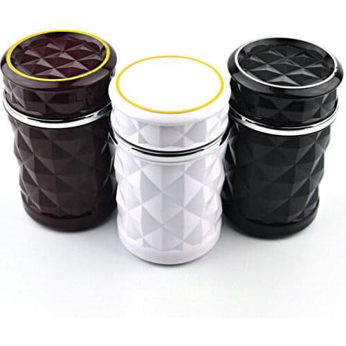 CHIZIYO Luxury Portable LED Light Ashtray Universal Black White Diamond Ashtray