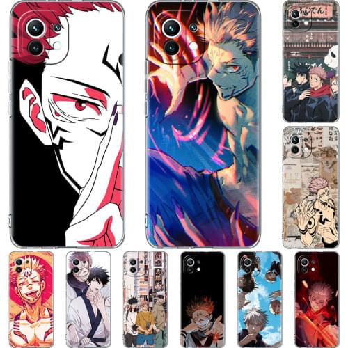 Silicone Phone Case For Xiaomi Mi Poco X3 NFC 10T Pro 11 M3 Note 10 Lite F3 9T F1 11i Clear Soft Back Cover Jujutsu Kaisen Anime