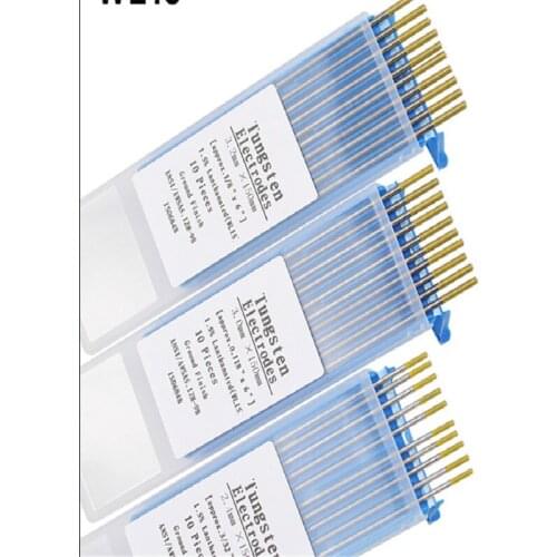 WL15 10Piece Gold Color2.4mm*150mm(Approx.3/32''x6'')Lanthanated Tungsten Electrode Head Tungsten Needle/Rod For Welding Machine