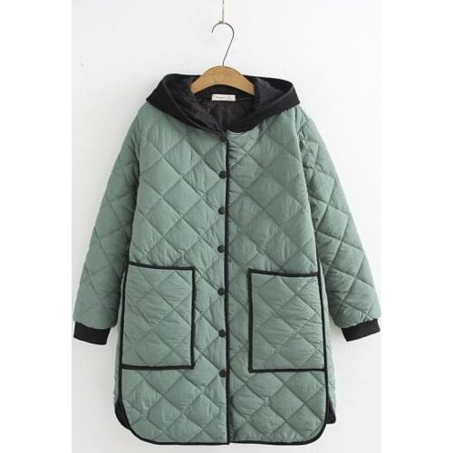 Plus Size XL-4XL Womens Autumn Winter Coats Hooded Casual Jackets Oversized Outwear Female Big Pocket Clothes