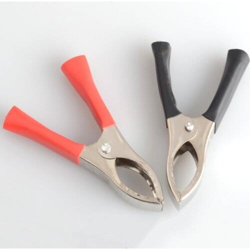 2Pcs Red & Black Car Battery Test Lead Clip Crocodile Alligator Clamps 50A 70mm