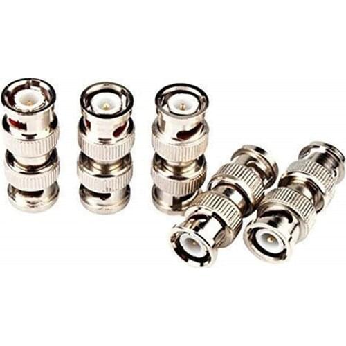 2pcs RF Coax Adapter BNC Male To BNC Male Plug Coupler Cable Connector for RG59 CCTV Camera Security Video Surveillance System