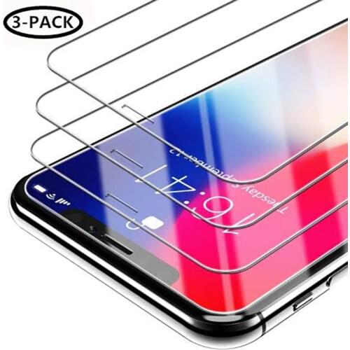 3PCS Screenprotector Tempered Glass for IPhone X XR XS 11 Pro Max 12 Mini 8 7 6 6S Plus 5 5S SE 2020 8plus Screen Protector Film