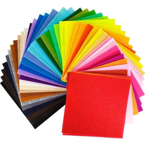 40pcs/set DIY Colorful Fabric Cloth 1mm Thickness Polyester Cloth Felts Of Home Sewing Wedding Decoration Craft Cloths 10x10cm