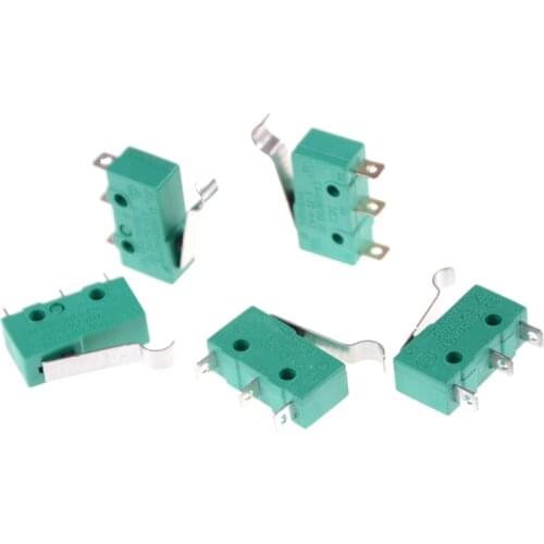 5pcs 3 Pins Micro Touch Switches Mini Limit Switch Micro Switch Microswitches With Hinge Lever NO+NC 5A 125VAC 250VAC