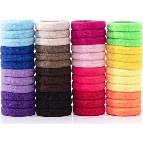 50pcs/Lot Girls 3.0 CM Nylon Elastic Hair Bands Rubber Bands Scrunchies Hair Ropes Ponytail Holder Hair Accessories