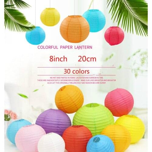 8inch 20cm Round Chinese Paper Lantern Lampion Baby Shower Birthday Party Wedding Bedroom Decoration Christmas Festival Supplies
