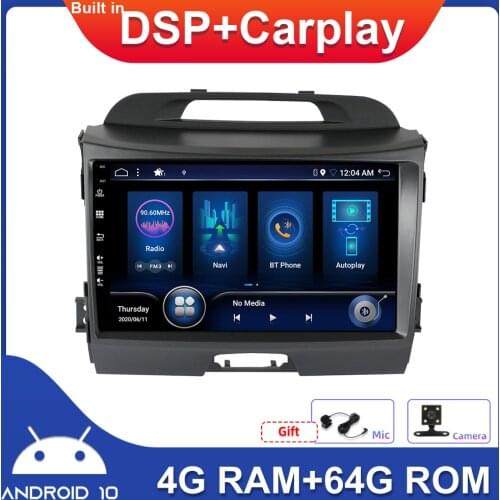 9" Car Multimedia Player 2 Din Car Radio GPS Navi For Kia Sportage R 2011-2016 Carplay DSP BT RDS SWC WIFI 4GB+64GB Android 10