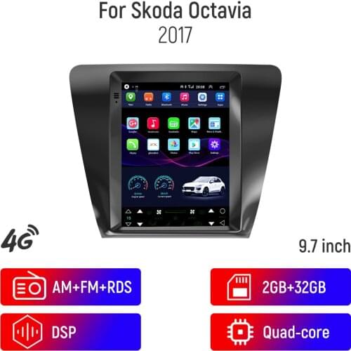 9.7inch Car Multimedia Video Player For Skoda Octavia 2017 Car Stereo Multimedia Player Android GPS Navi Audio Radio Recorde PX6