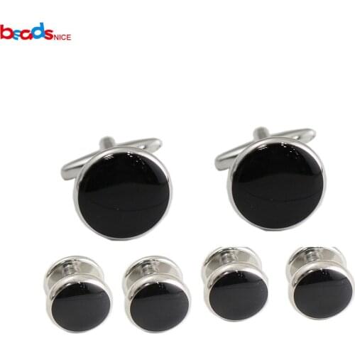 Beadsnice Stainless Steel Black Cufflink Groomsmen Gift Wedding Cufflink Mens Cuff Link 39711