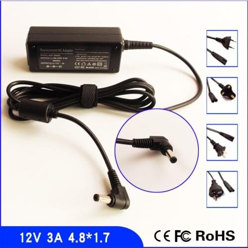 12V 3A Laptop Ac Adapter Charger Power Supply for ASUS Eee PC 701 701SDX REV02 900 901 902 904 1000 900A 900SD 900HA 900HD 904HD
