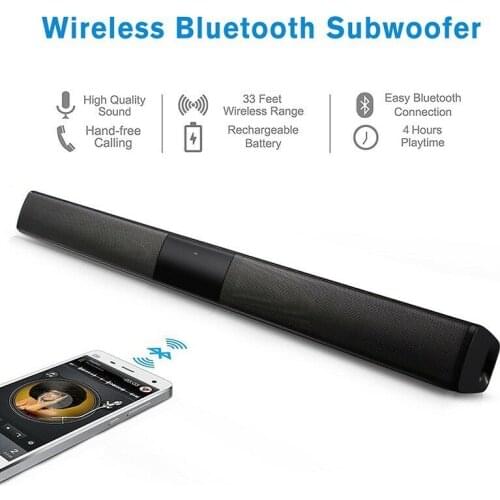Wireless Bluetooth TV Soundbar 2 4 Speakers Sound Bar Home Theater Subwoofer RCA