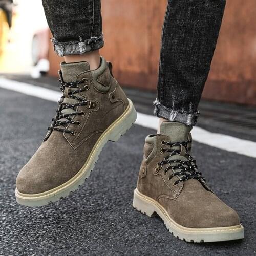 Boots Work Designer Men Shoes Mens Leather Winter Boots Spring And Autumn Mens Desert Mens Sports Breathable